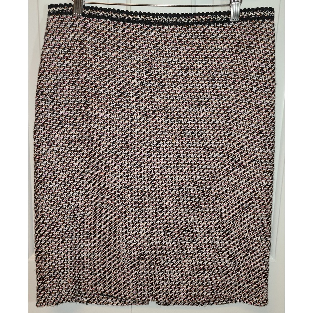 Talbots Ombre Tweed Pencil Skirt Womens Petite Size 8 Career Business Pink Black